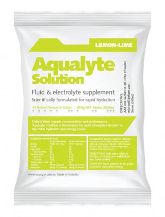 Aqualyte Electrolyte Powder Lemon Lime Flavoured Sachets 800g x 10