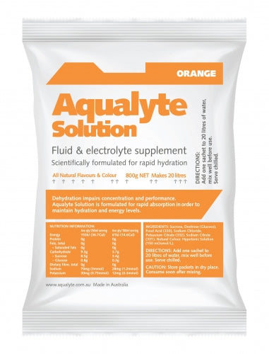 Aqualyte Electrolyte Powder Orange Flavoured Sachets 800g x 5