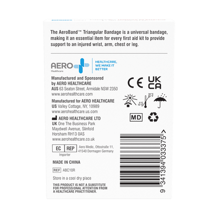 SKU: ABC10R - AeroBand Cotton Calico Triangular Bandage 110 x 110 x 155cm