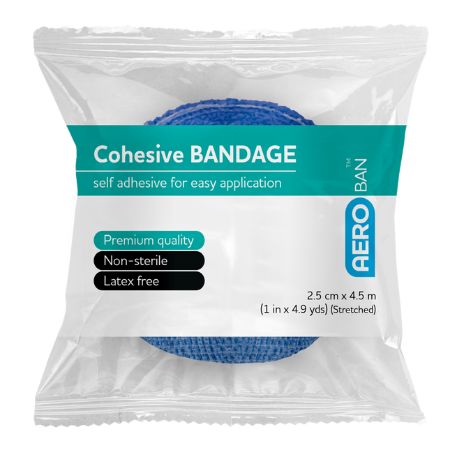SKU: ABCH - AEROBAN Blue Cohesive Bandage Range – 2.5 cm, 5 cm, 7.5 cm, 10 cm (Wrap/12)