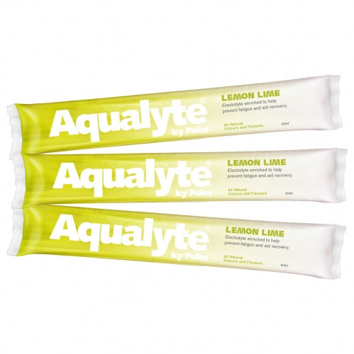 Aqualyte Electrolyte Icy Pole Lemon Lime Flavoured x 50