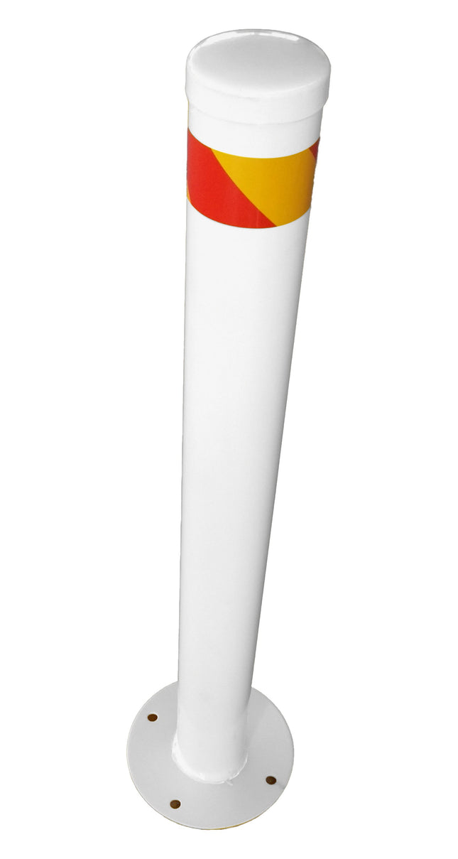 Surface Mount Steel Bollard - White