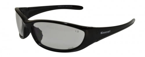 Excel Black Frame Clear Safety Glasses