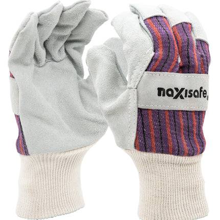 Maxisafe Candy Stripe Leather Glove with knitted wrist