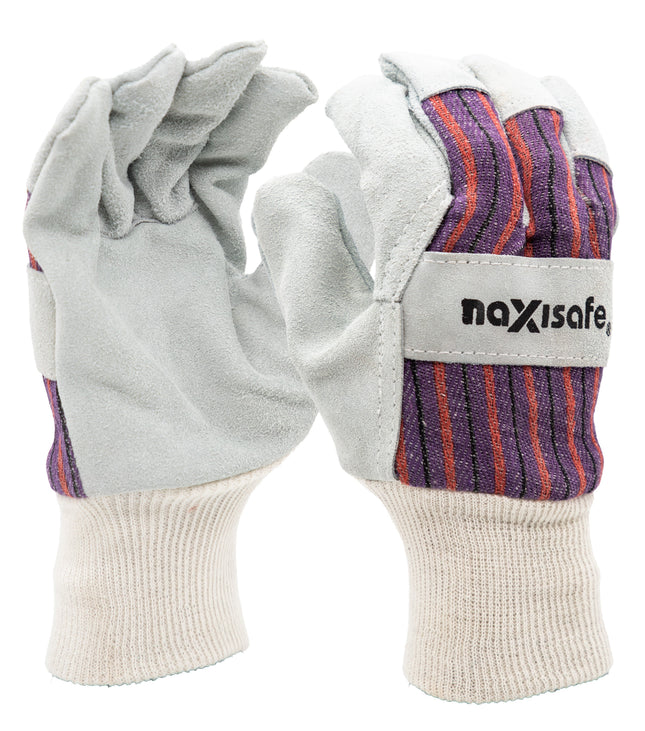 Maxisafe Candy Stripe Leather Glove with knitted wrist