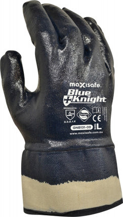 SKU: GNB131 - Blue Knight Safety Cuff Fully Coated Nitrile Glove