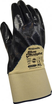 SKU: GNB198-10 - Blue Knight Nitrile 3/4 Dipped Glove with Safety Cuff