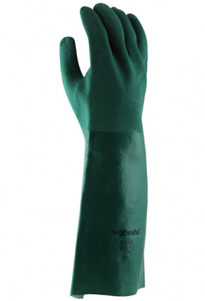 SKU: GPD134-45 - Maxisafe Green Double Dipped PVC Gauntlet - 45cm