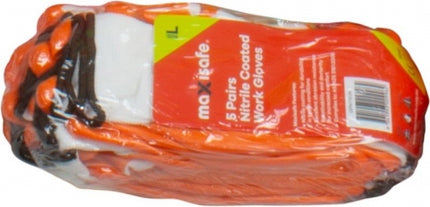 SKU: GPN119 - Maxisafe Red Nitrile Coated Polyester Glove, pack of 5 pairs