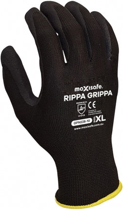 SKU: GPN228 - RippaGrippa Black Nitrile on polyester glove