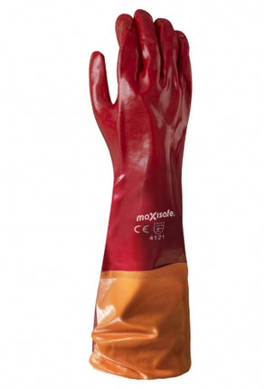 SKU: GPR230 - Red PVC Glove, 60cm Shoulder Length
