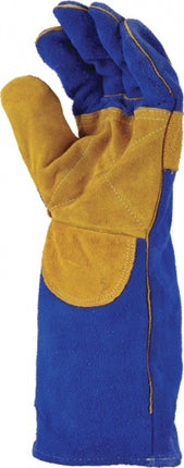 SKU: GWY175 - Blue & Gold Welders Gauntlet, Reinforced & Cross-Stitched