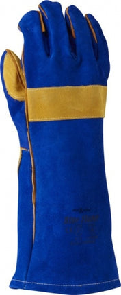 SKU: GWY175 - Blue & Gold Welders Gauntlet, Reinforced & Cross-Stitched