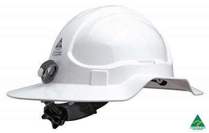SKU: HBB56RH-ML-WH - White Broadbrim Hard Hat Non-Vented w/ Metal Miners Bracket
