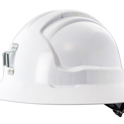 Tuffgard Full Brim Non-Vented Hard Hat with Metal Miners Lamp