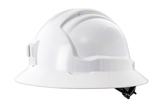Tuffgard Full Brim Non-Vented Hard Hat with Plastic Miners Lamp