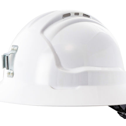 Tuffgard Full Brim Vented Hard Hat with Metal Miners Lamp