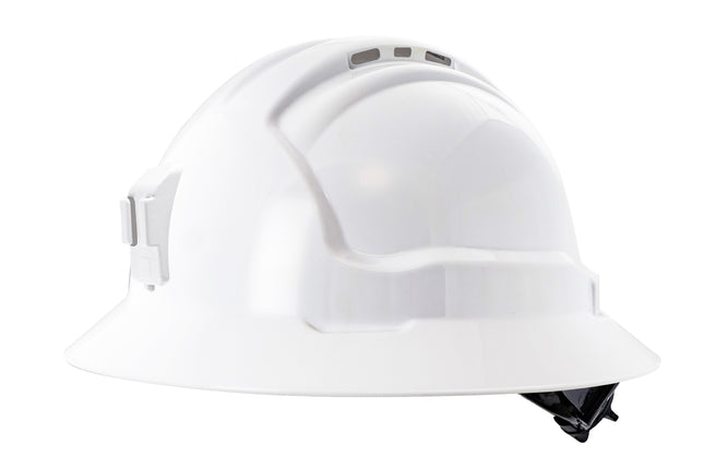 Tuffgard Full Brim Vented Hard Hat with Plastic Miners Lamp