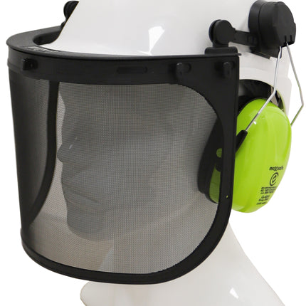 Maxisafe Forestry Kit - White Helmet with Mesh Visor & Earmuffs