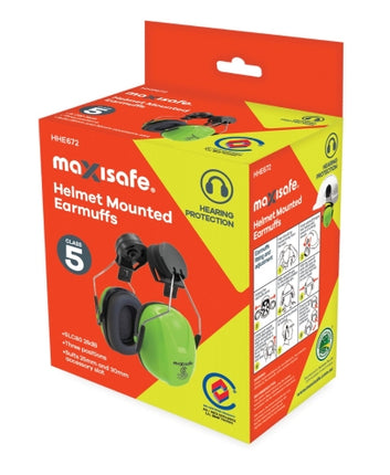 SKU: HHE672 - Maxisafe Helmet Mounted Earmuffs 26dB - Class 5