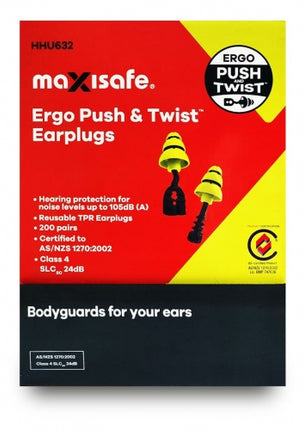 SKU: HHU632 - Ergo Push & Twist Uncorded Earplug with handle - Class 4