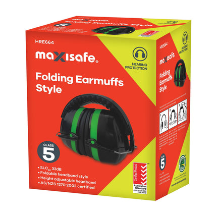 SKU: HRE664 - Maxisafe Folding Earmuff – Class 5 – Green