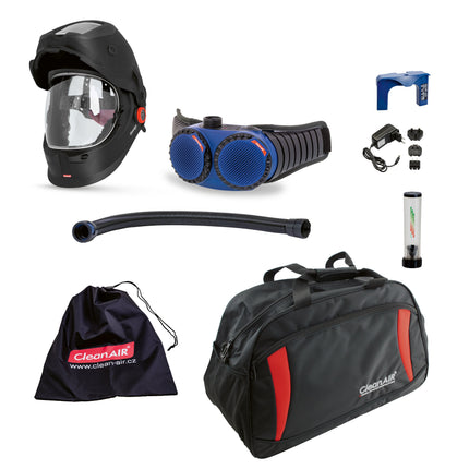 SKU: R303201 - Ready 2 Weld Kit -  CleanAIR Omnira COMBI Flip-up Welding Helmet & AerGO PAPR Kit