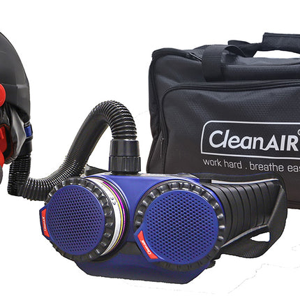 CleanAIR Helmet with flip-up visor and AerGo PAPR with HD battery and P3 filters