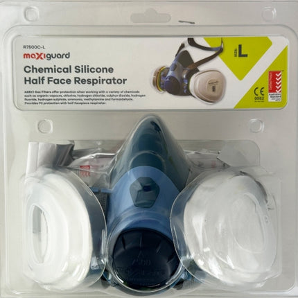 SKU: R7500C - MaxiGuard Half Mask Silicone Chemical Kit (Blister Pack)