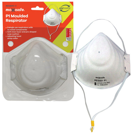SKU: RES501C-3 - Maxisafe P1 Respirator, card of 3