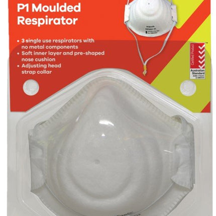 SKU: RES501C-3 - Maxisafe P1 Respirator, card of 3