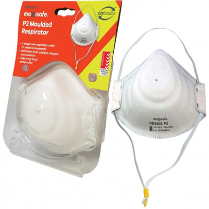 SKU: RES503C-3 - Maxisafe Moulded P2 respirator, card of 3