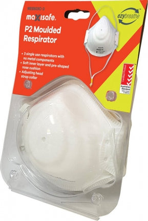 SKU: RES503C-3 - Maxisafe Moulded P2 respirator, card of 3