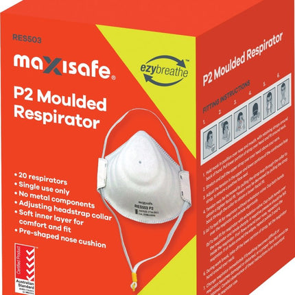 SKU: RES503 - Maxisafe Moulded P2 respirator, box of 20