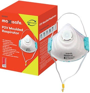SKU: RES504 - Maxisafe P2 respirator with valve box of 10