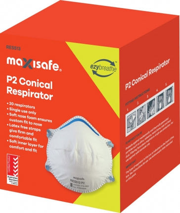 SKU: RES513 - Maxisafe Conical P2 Respirator, box of 20