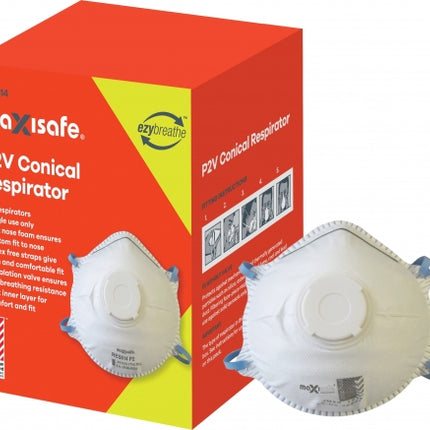 SKU: RES514 - Maxisafe Conical P2 Respirator with Valve, box of 10