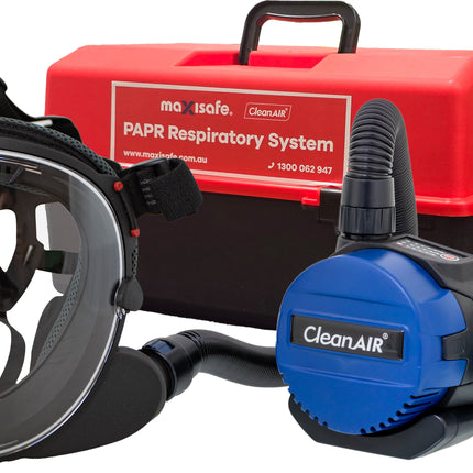 UniMask 5-point Harness with Basic PAPR and P3 filters in portable storage container