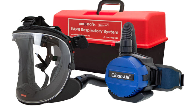 UniMask 5-point Harness with Basic PAPR and P3 filters in portable storage container