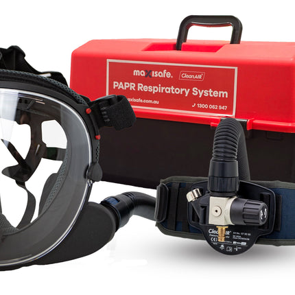 UniMask 5-point Harness with Pressure Flowmaster in portable storage container