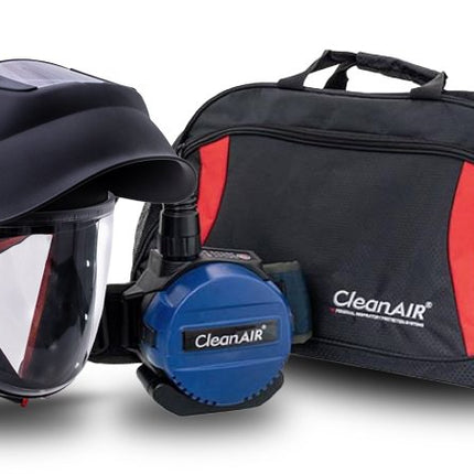 CA-40GW Hard Hat with Flip-up Welding & Grinding Shield and Basic PAPR unit and storage bag