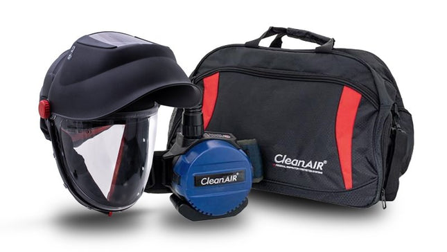 CA-40GW Hard Hat with Flip-up Welding & Grinding Shield and Basic PAPR unit and storage bag