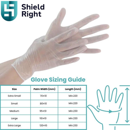 SKU: SR110 - HandiCare Clear Disposable Vinyl Powder Free Gloves 100 Pack