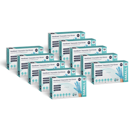 SKU: SR112 - Handicare Blue Vinyl Disposable Powder Free Glove 100 Pack