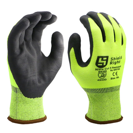 SKU: SR516 - Shield Right Hi Vis Cut 5 Resistant Gloves