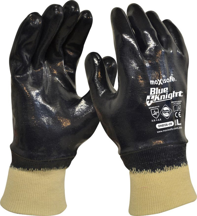 Blue Knight Fully Coated Nitrile Glove
