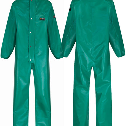 Chemmaster Green PVC Coverall with Collar