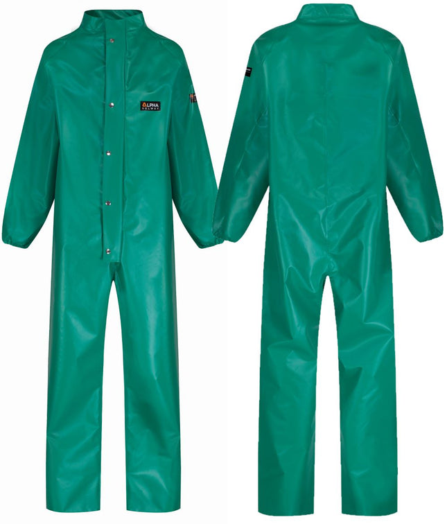 Chemmaster Green PVC Coverall with Collar