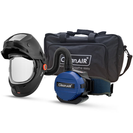 Ready 2 Weld Kit - CleanAIR Basic & Omnira COMBI Flip-up Welding Helmet in premium duffel bag