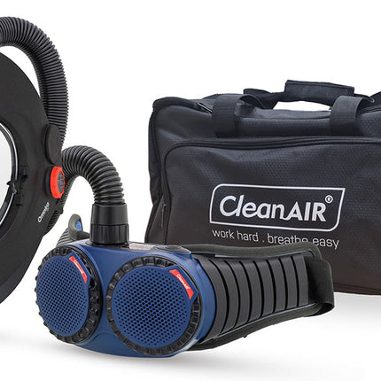 CleanAIR Omnira Face Shield & AerGO PAPR Kit with duffel bag